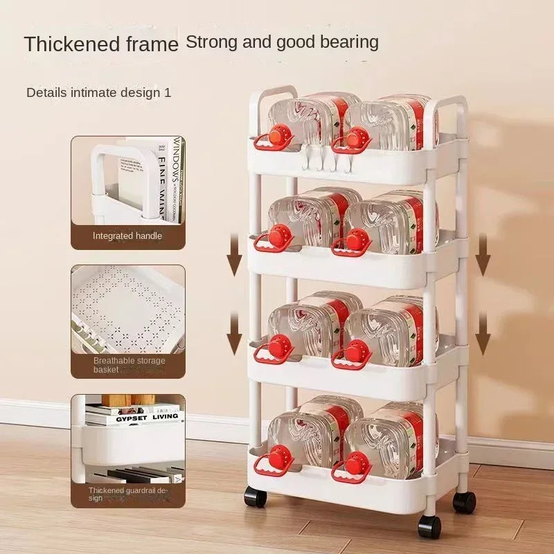 Estante de almacenamiento versátil de varios niveles para cochecitos de bebé, ideal para cocina, dormitorio, baño, inodoro móvil, organizador de piso a techo.
