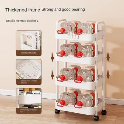 Estante de almacenamiento versátil de varios niveles para cochecitos de bebé, ideal para cocina, dormitorio, baño, inodoro móvil, organizador de piso a techo.