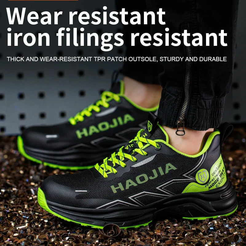 Zapatos de seguridad ligeros para hombre, antirotura, antipinchazos, zapatillas de trabajo, botas de seguridad protectoras, zapatos de trabajo con puntera de acero.