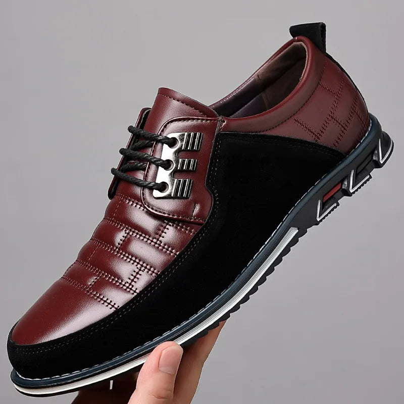 Zapatos casuales de hombre con cordones y punta redonda, deportivos, de piel italiana, para eventos sociales, con envío gratuito, elegantes.