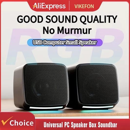 Mini altavoces estéreo con luces geniales, barra de sonido para computadora, altavoces portátiles de 3,5 mm con alimentación USB para computadora, portátil y iPad.