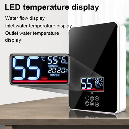 Calentador de agua eléctrico instantáneo DMWD con control remoto para baño y cocina, sin tanque, para ducha con grifo y pantalla LED de temperatura