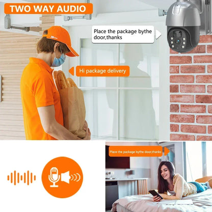 Cámara IP PTZ solar EseeCloud de 5 MP con WiFi, batería integrada, detección PIR, videovigilancia y audio bidireccional para seguridad exterior.