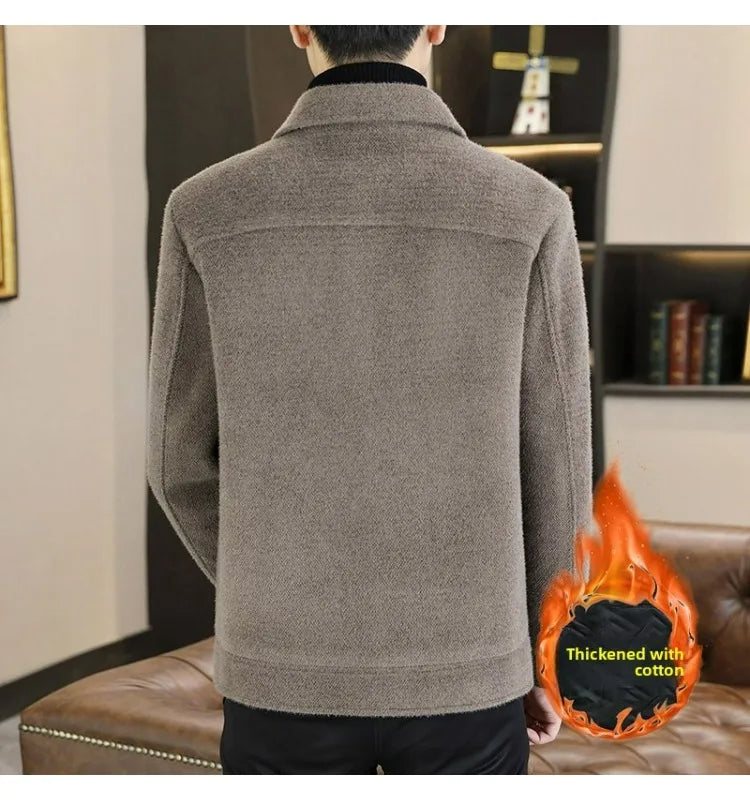 Chaqueta corta de lana Maxbarley para hombre, estilo otoño/invierno, abrigo de trabajo, estilo coreano casual, grueso, moderno y cálido.