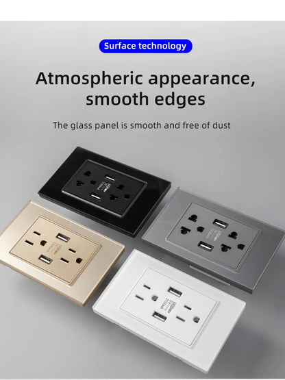 Adaptador de enchufe Herepow serie 118, enchufe de pared estándar americano con doble puerto USB, para electrodomésticos inteligentes, tipo C, carga rápida de 3,1 A.