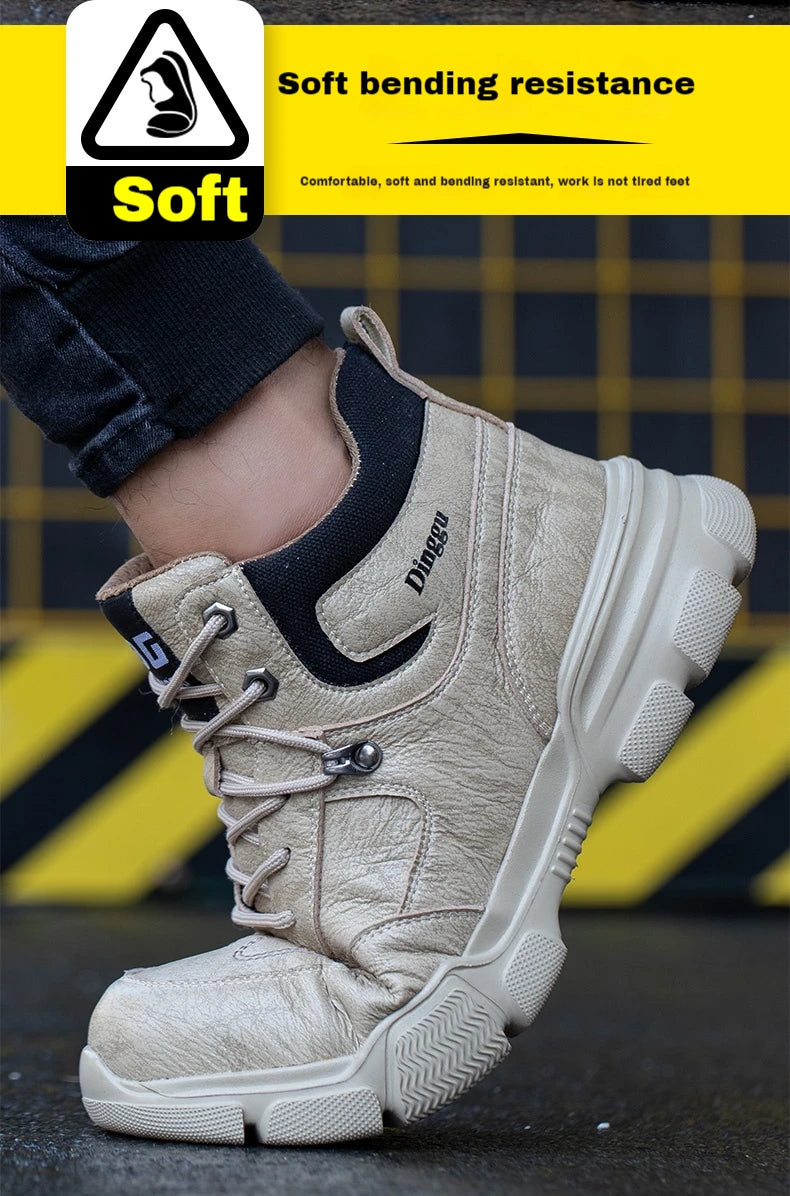Botas de trabajo indestructibles, zapatos de seguridad para hombre, zapatos con puntera de acero, zapatillas a prueba de pinchazos, zapatos de trabajo antideslizantes para hombre, botas tácticas para hombre.