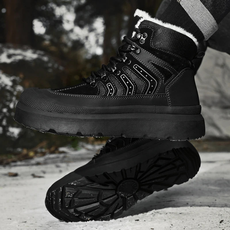 Zapatillas altas de ocio, botines cómodos de moda para hombre, botas para exteriores, zapatos de negocios antideslizantes, nuevas botas de cuero para motocross de hombre