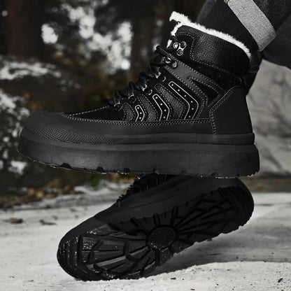 Zapatillas altas de ocio, botines cómodos de moda para hombre, botas para exteriores, zapatos de negocios antideslizantes, nuevas botas de cuero para motocross de hombre