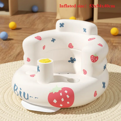 Asiento inflable para bebé con bomba de aire incorporada, silla de apoyo para la espalda para bebés de 0 a 3 años, silla de ducha portátil, asiento de suelo