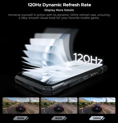 Teléfono robusto DOOGEE V40 Pro 5G versión global, pantalla de 6,78", 16 GB + 512 GB, dimensiones 7300, cámara con IA de 200 MP, 8680 mAh, cargador rápido de 33 W.