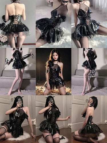 Lencería sexy de red para mujer, ultra exótica, sin entrepierna, atrevida, erótica, con sujetador de malla transparente, trajes de luna de miel sin censura