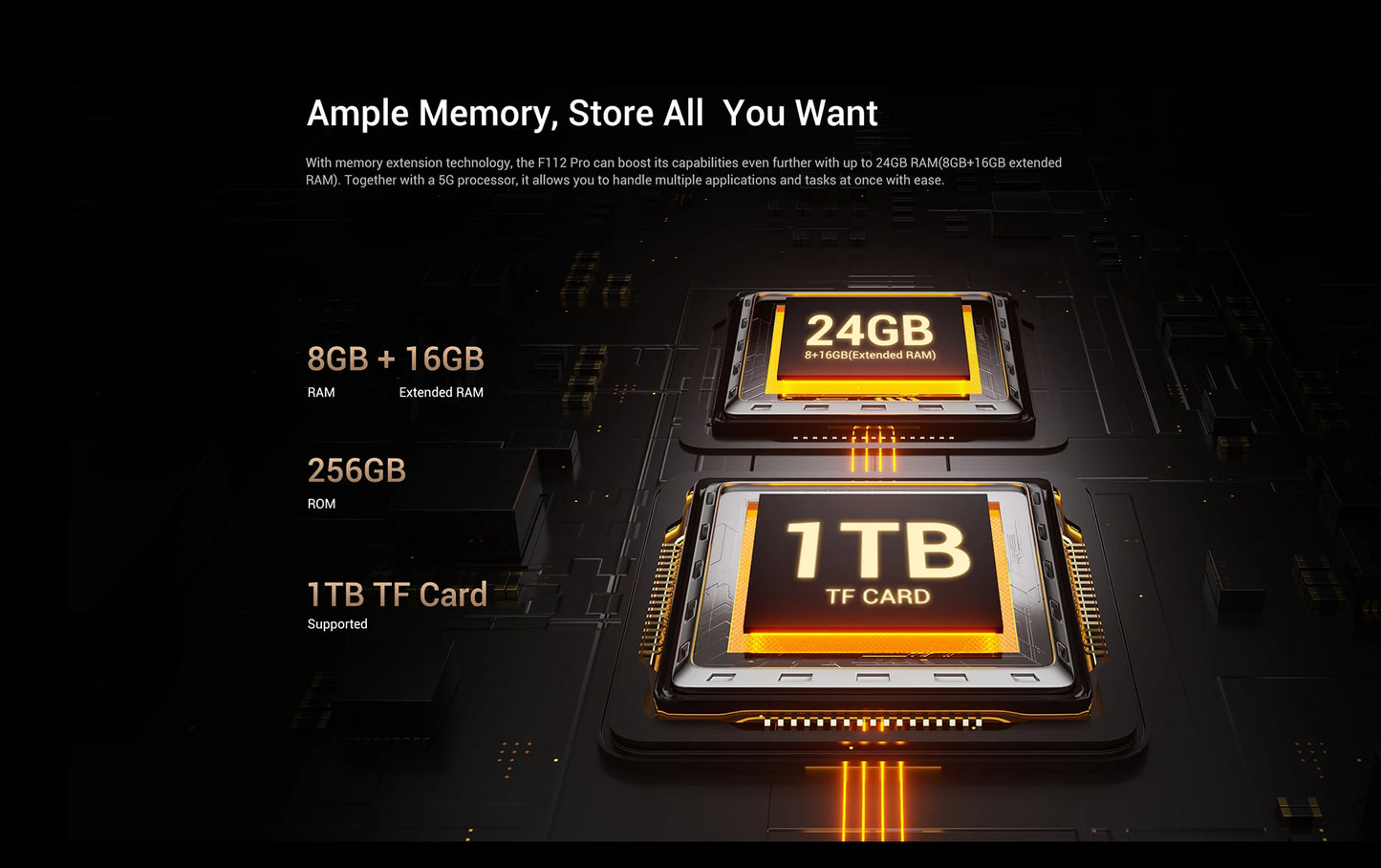 [Estreno mundial] Fossibot F112 PRO 5G Smartphone resistente, pantalla HD+ de 6,88", batería de 7150 mAh, 24 GB (8+16) + 256 GB, Android 14, cámara de 50 MP