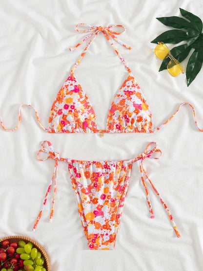 Conjunto de bikini para mujer, novedad de 2025, con tiras laterales ajustables, traje de baño de alta gama, sexy, de dos piezas, para playa, de verano, push up.