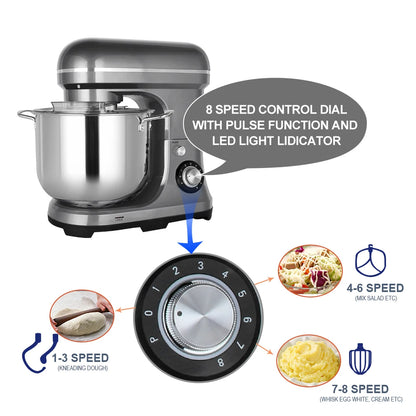 Batidora de pie de alta potencia para el hogar, 2000 W, 11 L, para masa de pan y pasteles, electrodoméstico de cocina eléctrico planetario.