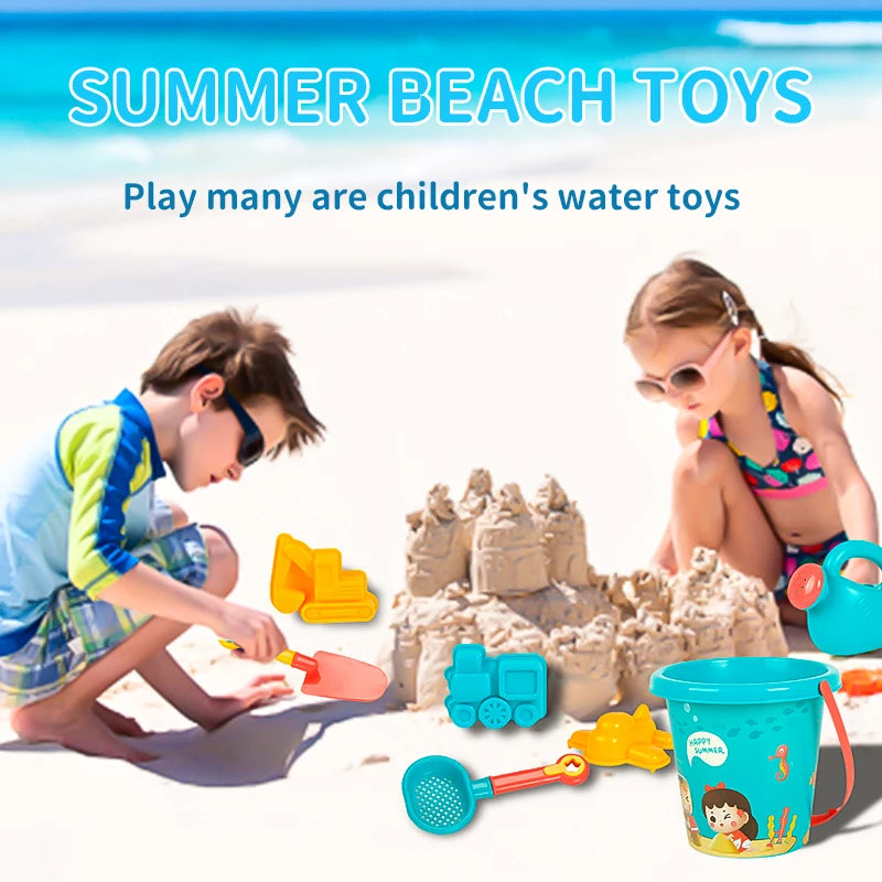 Juguetes de playa para niños, juegos de verano al aire libre, juego de arena, cubo de plástico, regadera, palas, juego de agua para playa, juguetes, herramientas, regalos