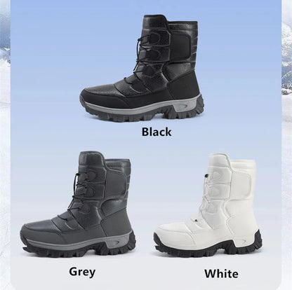 Nuevas botas de nieve cálidas de felpa para hombre, botas altas de invierno para hombre, botas de moto impermeables de invierno, botas de senderismo antideslizantes para exteriores para hombre.