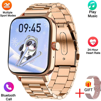 Nuevo reloj inteligente para mujer, con esfera personalizada, para Android IOS, resistente al agua, con Bluetooth, llamadas, música, reloj táctil completo para mujer