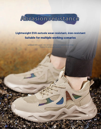 Zapatos de seguridad ligeros para hombre y mujer, zapatos de trabajo con puntera de acero, botas de trabajo, zapatillas deportivas transpirables para hombre y mujer, botas tácticas