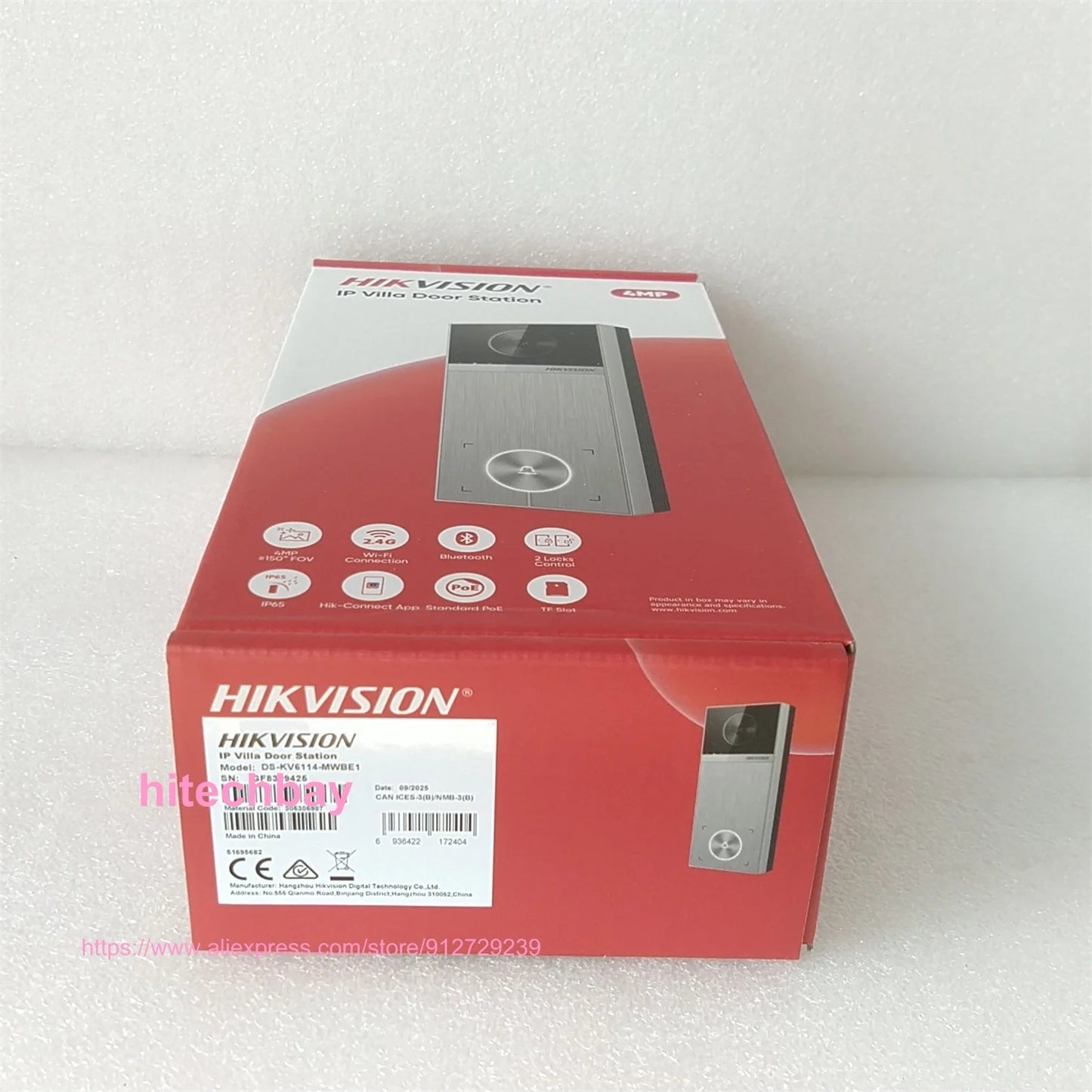 ¡Nuevo! Timbre inteligente Hikvision DS-KV6114-MWBE1 de 4 MP con tarjeta Bluetooth y aplicación Hik-Connect. Estación interior con acceso PoE y WiFi.