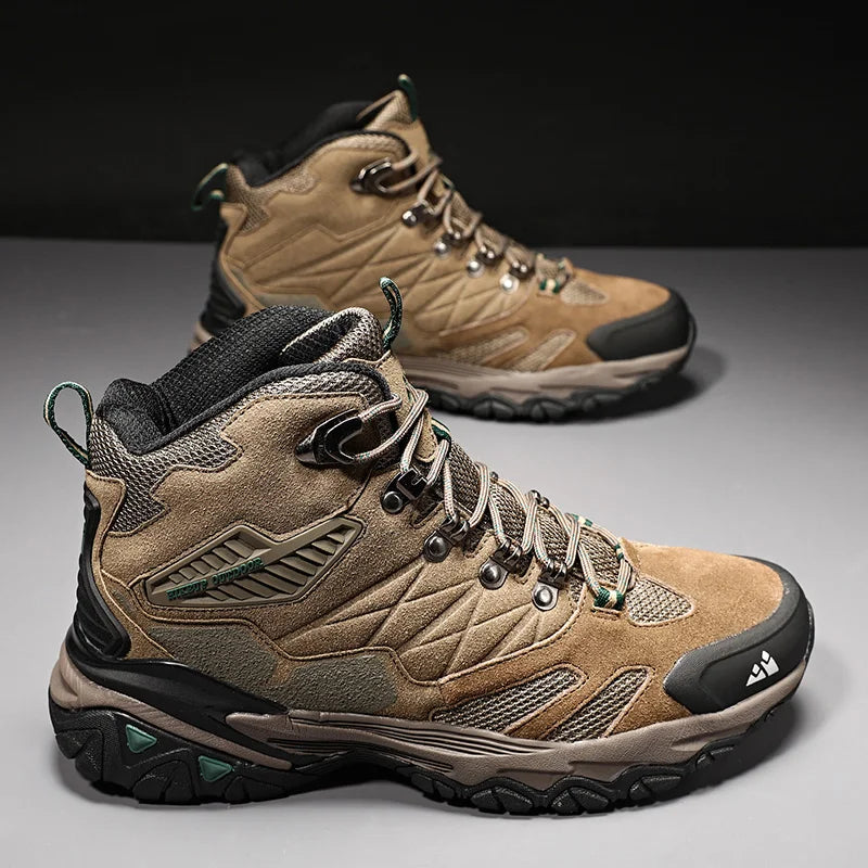 Botas de invierno HIKEUP para hombre, botas de senderismo para exteriores, de ante, de caña alta, impermeables, tácticas, de combate, militares.