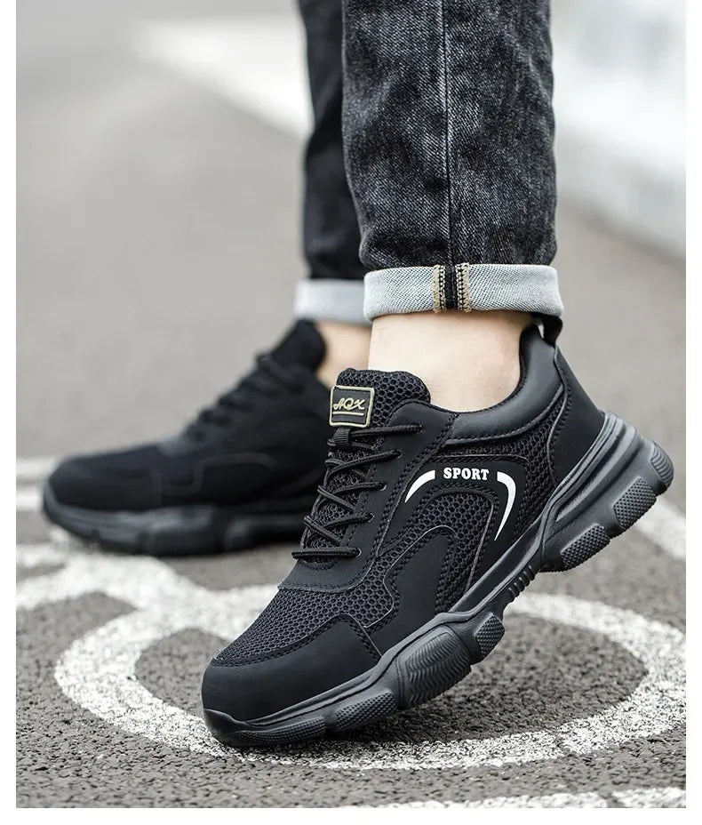 Zapatos de trabajo de seguridad transpirables para hombre – Zapatillas de verano a prueba de pinchazos con puntera de composite y protección aislante