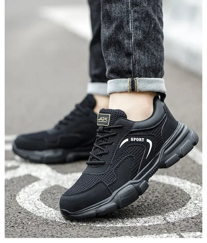 Zapatos de trabajo de seguridad transpirables para hombre – Zapatillas de verano a prueba de pinchazos con puntera de composite y protección aislante