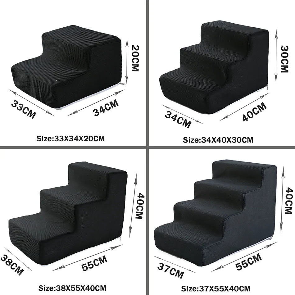 Escaleras para mascotas, juguetes para gatos y perros, escalera de 2, 3 y 4 escalones para perros, rampa para cachorros, escalera de esponja desmontable, accesorios para mascotas