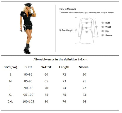 New Halloween Carnival Sexy Policewoman Officer Blue Uniform Policewoman Suit Costume Adult Policewoman Role Playing Costume