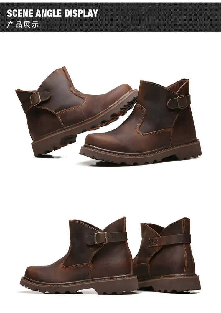 Zapatos de senderismo para hombre, botas de caza impermeables, botines tácticos de combate en el desierto, zapatos de trekking, zapatillas de trabajo de cuero para caminar para mujer