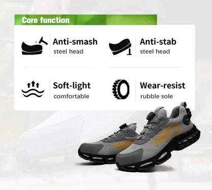 Summer Work Safety Protection Shoes Air Cushion Breathable Safety Shoes Anti-stabbing -smash Lightweight Sports Shoes For Men