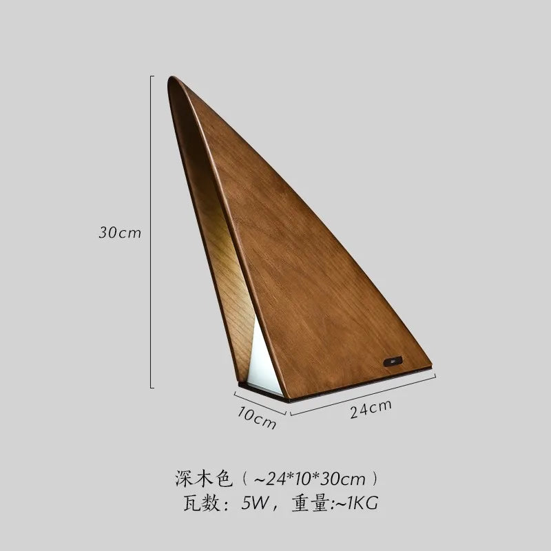 Lámpara de cama sencilla y moderna para dormitorio, luz de noche pequeña, madera maciza, iluminación creativa de ambiente USB.