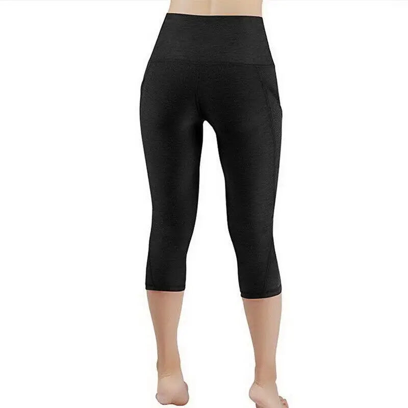 Leggings deportivos sin costuras de cintura alta para mujer, pantalones capri elásticos para yoga, gimnasio, entrenamiento, fitness y running.