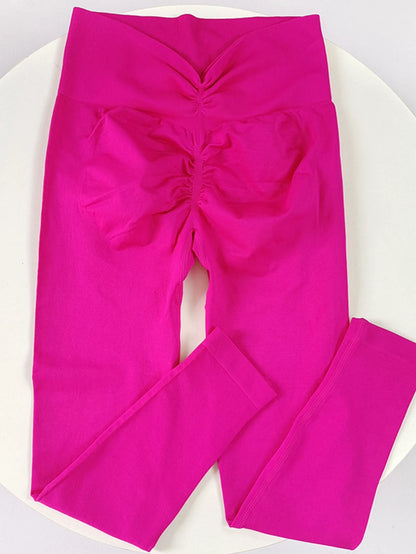 Pantalones de yoga de alta gama para mujer, mallas deportivas de alta elasticidad, pantalones deportivos push-up, mallas para correr, mallas transpirables para gimnasio.