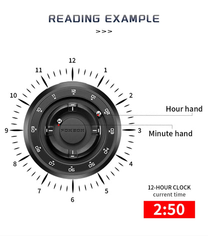 Reloj FOXBOX con diseño de planeta, puntero magnético flotante, rodamiento de bolas libre, creativo, sencillo, resistente al agua, de cuarzo para hombre.