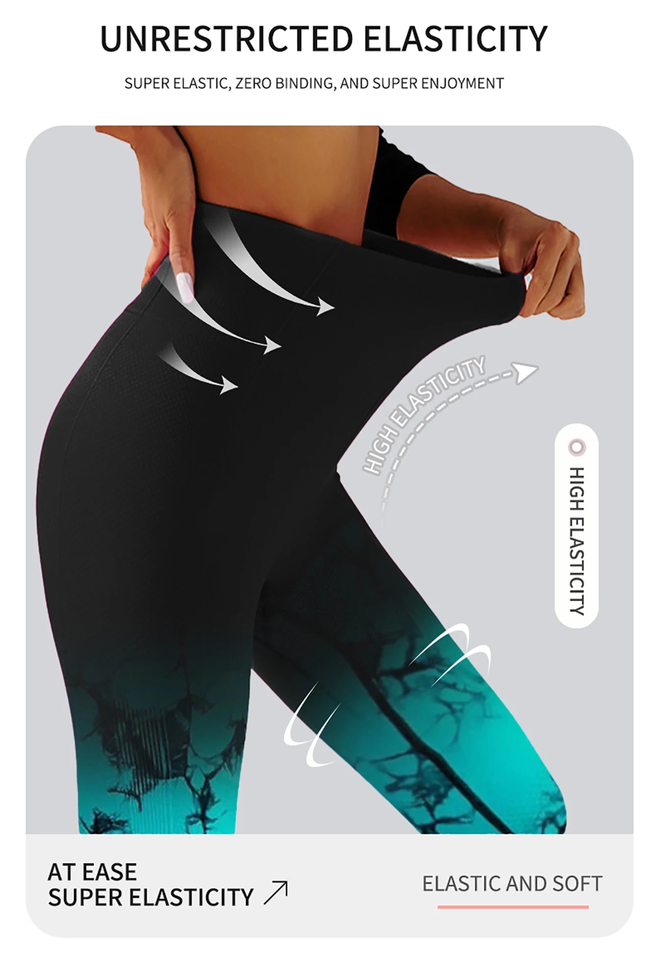 Pantalones de yoga con efecto tie-dye degradado, sin costuras, para mujer, para correr y hacer deporte, cintura alta y levantamiento de cadera, ropa de fitness elástica ajustada.