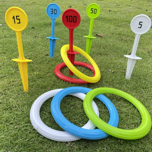 1 juego de anillos de lanzamiento para deportes de playa al aire libre, equipo de juego de césped, juegos de lanzamiento de anillos, adecuado para juegos en patios al aire libre