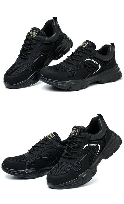 Zapatos de trabajo de seguridad transpirables para hombre – Zapatillas de verano a prueba de pinchazos con puntera de composite y protección aislante