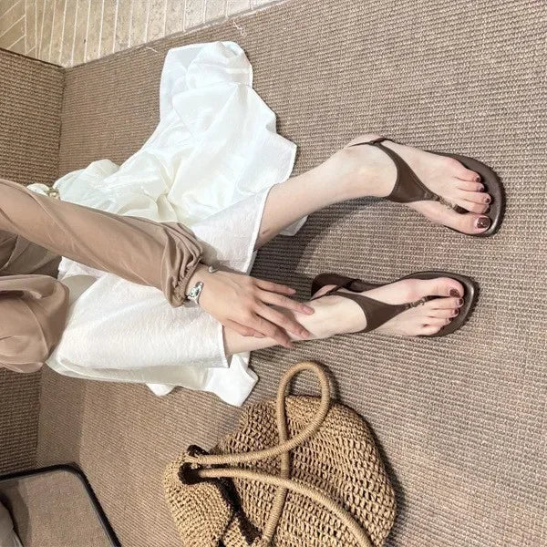 Sandalias de verano 2025 para mujer, con punta abierta, estilo hada, para playa, faldas a juego, zapatos de tacón alto versátiles, zapatillas romanas para mujer.