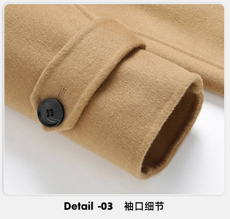 Abrigos largos de lana para hombre, colección otoño-invierno 2025, estilo business casual, color liso, abrigo exterior 100% lana, chaqueta cortavientos