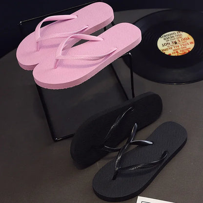 Sandalias de playa de verano para mujer, de moda, antideslizantes, con tiras, de PVC, de color puro, para uso en exteriores, estilo sencillo.