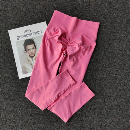 Pantalones de yoga deportivos sin costuras de cintura alta, leggings deportivos para levantar caderas, gimnasio, correr, de secado rápido, ajustados.