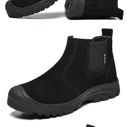 Anti Smashing And Anti Piercing Suede Safety Shoes Men's Steel Toe Cap Protection Work Shoes Fashion Scarpe Antinfortunistiche
