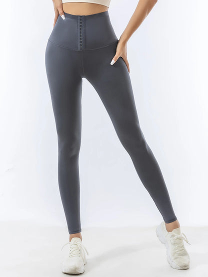 Pantalones de tiburón con botonadura alta cintura cintura compresión cadera levantamiento yoga pantalones Europa y Estados Unidos otoño e invierno Barbi