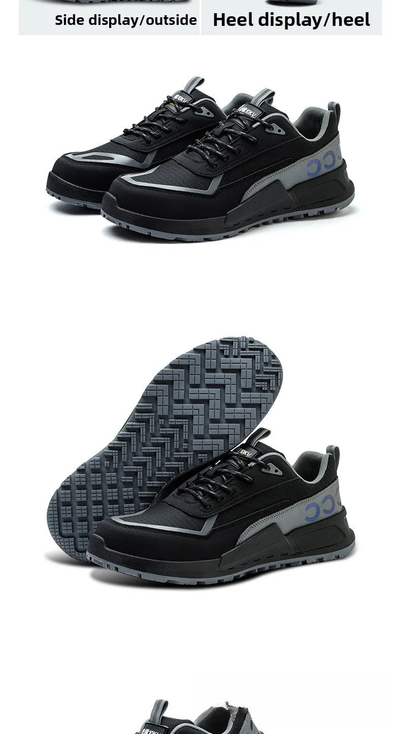 Calzado de protección laboral para hombre, anti-aplastamiento, anti-perforación, aislante 10KV, resistente al desgaste, calzado eléctrico de seguridad.