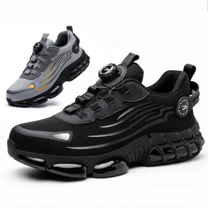 Bota de seguridad para hombre y mujer, resistente a impactos y pinchazos, con suela de goma ligera, forro interior cómodo y protección antisalpicaduras.