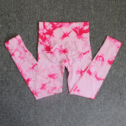 Pantalones de yoga sin costuras, gruesos, ajustados, de talle alto, deportivos, teñidos en lana, con efecto melocotón en los glúteos, largos y ceñidos, para hacer ejercicio.