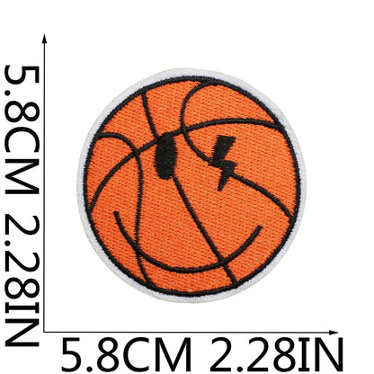 Emblema de baloncesto deportivo, accesorios de ropa, insignia, pegatina bordada, parches termoadhesivos