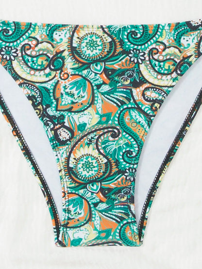 Traje de baño para mujer 2025, traje de baño de dos piezas con cuello halter, conjunto de bikini para mujer, ropa de playa de verano, traje de baño con cordón ajustable, tanga, copa triangular