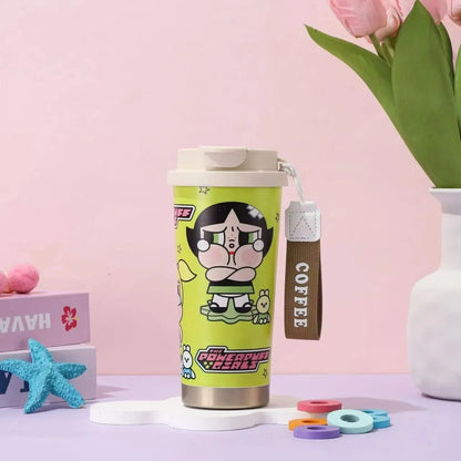 Nueva taza portátil de acero inoxidable con aislamiento, doble vaso con pajita y diseño de campanilla, regalo de gran valor estético, artículos para el hogar.