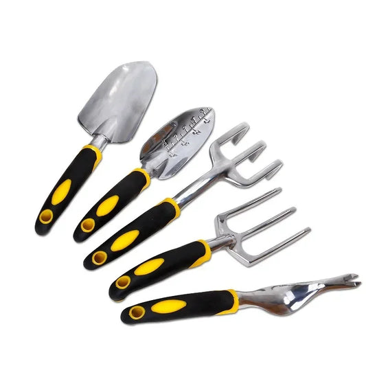 Paleta de mano para jardinería, rastrillo, cultivador y desmalezadora con mango ergonómico para trasplantar césped, tierras de cultivo y bonsái.
